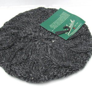 Woolrich Cable Knit Wool Hat in Charcoal Gray